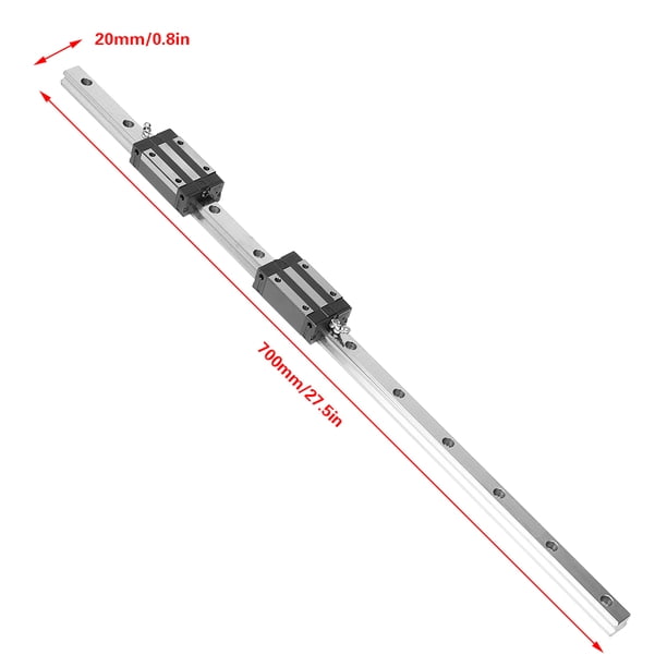 700mm, 2 Uds., Riel Guía Lineal HGR20-700mm Y 1 Ud., Tornillo De Bola RM1605-700mm Y Kit BF12/BK12