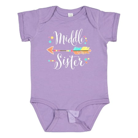 

Inktastic Middle Sister- Dots and Arrow Gift Baby Girl Bodysuit
