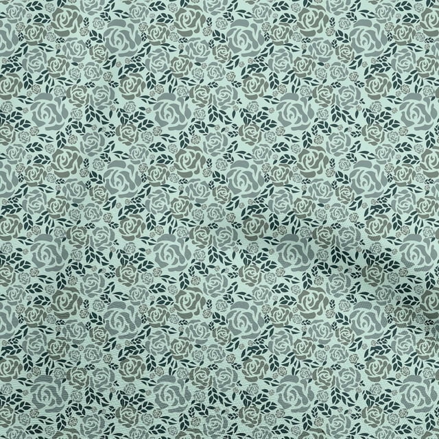 oneOone Velvet Sky Blue Fabric Abstract Floral Sewing Craft Projects Fabric Prints By Yard 58 Inch Wide