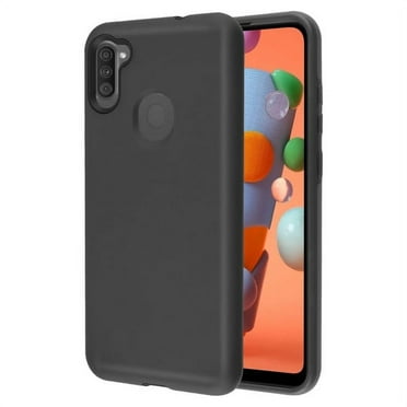 Samsung Galaxy A11 Phone Case Slim Hybrid Armor Shockproof Impact [Shock Absorption] Rubber Dual Layer Rugged Protective Hard PC Bumper Frame & Soft TPU [BLACK] Cover for Samsung Galaxy A11 [2020]