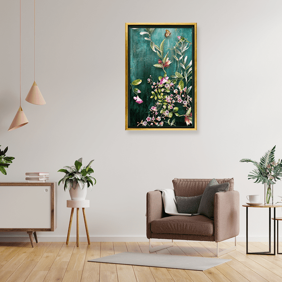 Cuadro Decorativo para sala o recamara Jardín natural encantado HD con marco flotado Maxigráfica Shop Canvas Abstracto Elegante