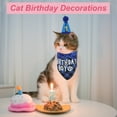 thumbnail image 4 of Unique Bargains Cat Birthday Decorations Cat Birthday Hat Bandana Number Cat Birthday Outfit Cat Party Outfit for Cats Kitten Birthday Decorations Blue, 4 of 7