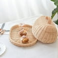 thumbnail image 6 of Rattan Storage Tray with Cover,Hand-Woven Wicker Baskets,Bread Fruit Food Breakfast Display Box,for Food, Fruit,Cake,Etc, 6 of 9