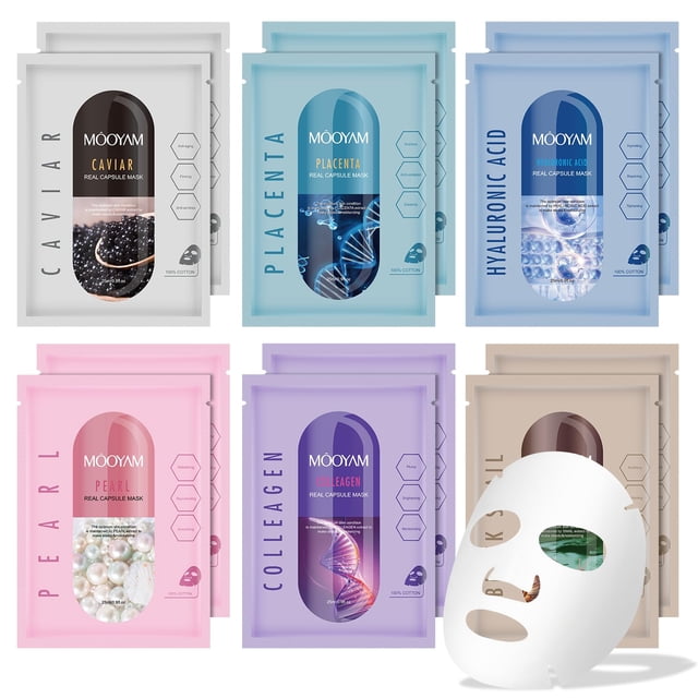 Set de cuidado de la piel: mascarillas faciales, colágeno hidratante GUOYAOLIFU