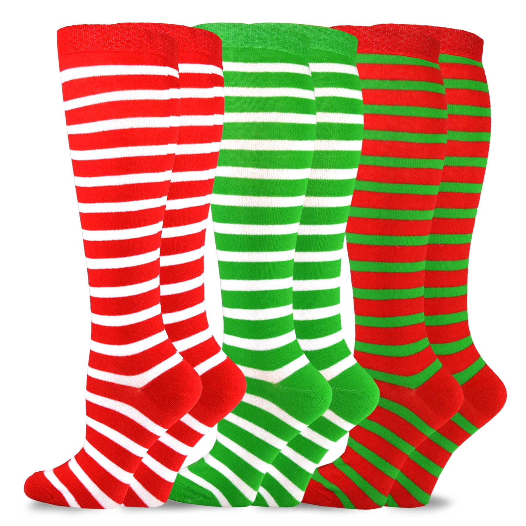Best For Flight Travel 2 Pairs Womens Knee High Socks Santas Send Gifts Long Socks For Women 