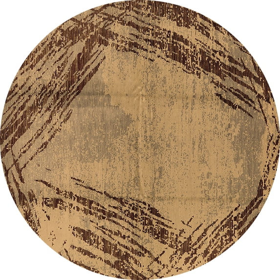 Ahgly Company Indoor Round Oriental Brown Industrial Area Rugs, 8' Round