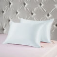thumbnail image 1 of Gilbin Satin Pillowcase for Hair and Skin Silk Pillowcases Set of 2 - with Envelope Closure - with Hidden Zipper - King Satin Pillowcase (White), 1 of 3