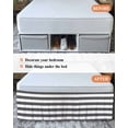 thumbnail image 7 of Grey Stripes Wrap Around Bed Skirts for King Bed 18" Drop, Bed Skirt with Adjustable Elastic Belt Dust Ruffle Bed Valance for Bedroom Hotel Luxury Simple Gray White Texture Bed Frame Cover, 7 of 7