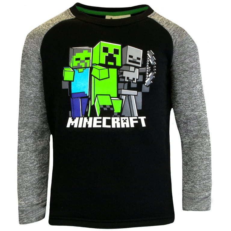 Minecraft Characters Boys Long Sleeve T-Shirt, 3-Pack Bundle Set for Kids and Toddlers