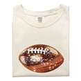 thumbnail image 7 of Ink-Printed Glitter Football Graphic Shirt for Women and Teens Fall Football Season Oversized Tee Ivory Shirt Adult Small, 7 of 7
