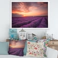 thumbnail image 3 of Designart 'Dramatic Clouds and Sunrise Over Lavender Field XII' Farmhouse Framed Art Print, 3 of 4