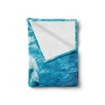 thumbnail image 2 of Bear Soft Flannel Fleece Throw Blanket, Arctic Polar Bear Dipping into Water Swimming Ursus Maritimus Underwater View, Cozy Plush for Indoor and Outdoor Use, 50" x 70", Blue Pale Blue, by Ambesonne, 2 of 5