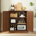 thumbnail image 2 of CQSXDA 31.5 Inch Walnut Sideboard With Curved Design, Versatile Storage Cabinet For Living Room, Kitchen, Bedroom, 2 of 8