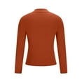 thumbnail image 6 of Women's Ribbed Knit Long Sleeve Mock Neck Slim Fit Thermal Base Layer Top Stretchy Lightweight Sweater Shirt for Fall Winter Orange M, 6 of 7