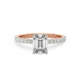 thumbnail image 2 of 3 Carat IGI Certified Emerald Shape Lab Grown Diamond Engagement Ring | 14K Rose Gold | Emily Eternity Lab Diamond Ring | FG-VS1-VS2 Quality Friendly Diamonds, 2 of 5