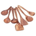 thumbnail image 3 of Wooden Spatula Spoon Set Kitchenware Utensil Nonstick Mixing Spatula Pot Spoon with Long Handle for Cooking7PCS, 3 of 14