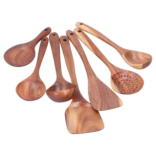 Utensilios De Madera, Duraderos Y Fáciles De Usar, Juego De Cuchara De Espátula De Madera Resistente Y Sin Recubrimiento Para Servir Huevos Fritos, Pescado Frito, Panqueques Y ANGGREK Otros