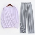 thumbnail image 1 of Weiqiqre Ensemble de Sport pour Hommes, Mode Décontractée, Couleur Unie, Col Rond, Manches Longues, Extensible, 1 of 3