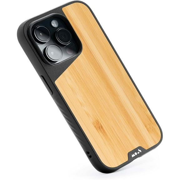Mous - Case for iPhone 14 Pro Max - Bamboo - Limitless 5.0 - Protective iPhone 14 Pro Max Case MagSafe Compatible - Shockproof Phone Cover