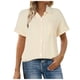 thumbnail image 1 of Camisa de manga corta con botones y textura para mujer: blusa informal de corte holgado para el trabajo, 1 of 8
