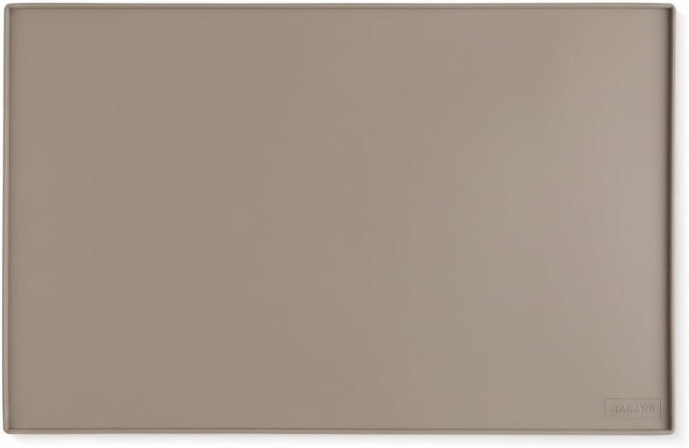 RGHJAR-, Non Slip Cutting Board Mat, Grip Mat Pad, Under Kitchen Cutting Board, Raised Edges, Extra Large, Easy to Clean, 19 x 13 Inches, Taupe