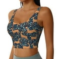 thumbnail image 2 of Goofa Reindeer Printed Sports Bras for Women, High Impact Running Bra Workout Crop Tank Tops Longline Sports Bra Push up-XX-Large, 2 of 9