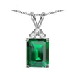 thumbnail image 2 of Star K � Emerald Cut 10x8 mm Simulated Emerald Pendant Necklace, 2 of 9