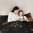 thumbnail image 5 of Feelyou Happy New Year Full Size Comforter Sets for Kids, Christmas Gifts Bedding Comforter Set, Red Green Buffalo Reversible Bedding Sets, Ultra Soft Home Decor, 3-Piece, 5 of 8