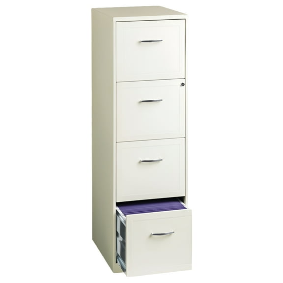 Scranton & Co 18" Deep 4 Drawer Vertical File Cabinet in Pearl White