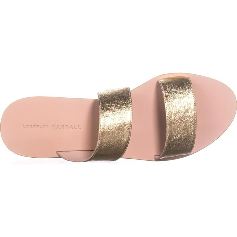 Womens Loeffler Randall Clem Slide Sandals Gold