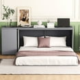 thumbnail image 2 of Gray, sturdy pine wood Murphy bed with queen size and rotable desk - Ideal for small bedrooms, doubles as storage, 2 of 2