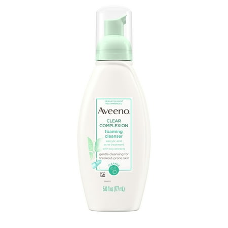- Aveeno Clear Complexion Foaming Facial Cleanser with Soy, 6 fl. oz