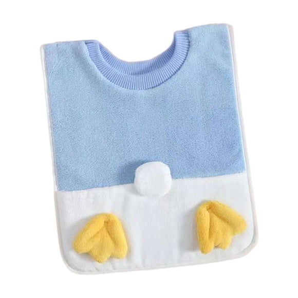 Babero para niños, lindo delantal para bebés, absorbe el agua, mantiene la ropa de los niños seca, multiusos, fácil de usar. Pies de pato azul