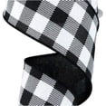thumbnail image 2 of Plaid Check Wired Edge Ribbon - 10 Yards (Black, White, 2.5") Black, White 2.5", 2 of 3