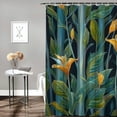 thumbnail image 2 of Orinice Shower Curtain Exotic Tropical Paradise Bird Plant  12 Hooks Stall Home Hotel Bathroom Decoration 69x72, 2 of 7