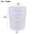 thumbnail image 2 of Afromy 4 Packs Food Grade Bucket Pail with Plastic Handles and Lid, Plastic Bucket Pail Container with Lid, 7 Gallon, White, 2 of 7