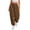 Coffee, variant on Womens Baggy Wide Leg Pants Casual Elastic Waisted Palazzo Harem Pants with Pockets Army Green,S