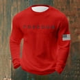 thumbnail image 2 of Letter Graphic T Shirts for Men Freedom Long Sleeve Tee Tops Red XXXL, 2 of 3