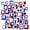 Traffic Blue and Red, variant on Funky R/Squares Wall Sticker Vinyl Decal, Hot Pink/Orange, 40-Piece