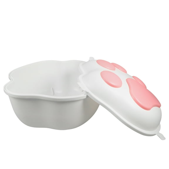 Raindrops Pink Pet Food Storage Container Moistureproof Dog Treat Organizer with Handle