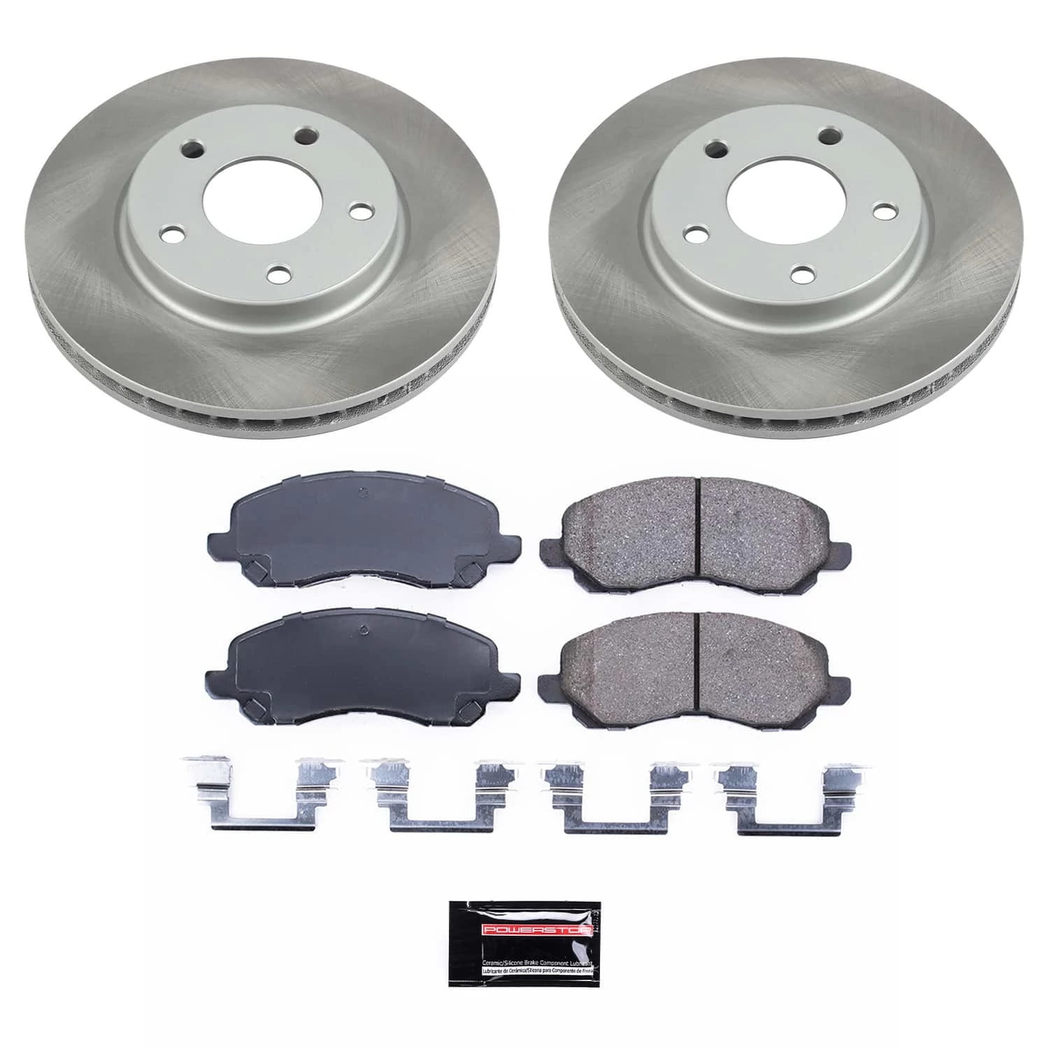 PowerStop Front Semi-Coated Rotor and Low-Dust Ceramic Brake Pad Kit SC2992