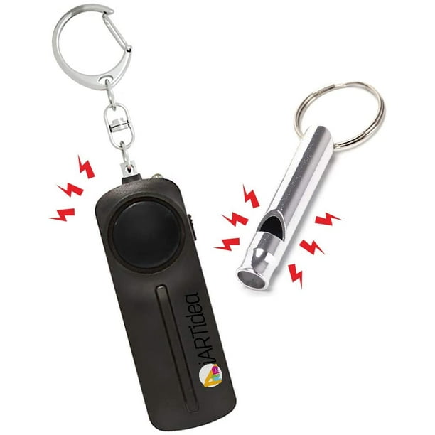 Self Defense Siren Personal Alarm Keychain Kit 130 Db Womens Self Defense Safety Alarm Keychain With Led Flashlight Emergency Stainless Steel Whistle For Difficult Situations Ideal For Kids Elders Walmart Com