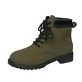 thumbnail image 2 of Tawop Womans Boots Low Heel Lace Up Winter Fall Boots, 2 of 9