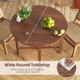 thumbnail image 2 of GOFLAME Round Drop Leaf Dining Table for 2-4 People, 36” Folding Kitchen Table with Solid Wood Legs, Farmhouse Extendable Table for Dining Room, Living Room, Restaurant (Round, Walnut), 2 of 9