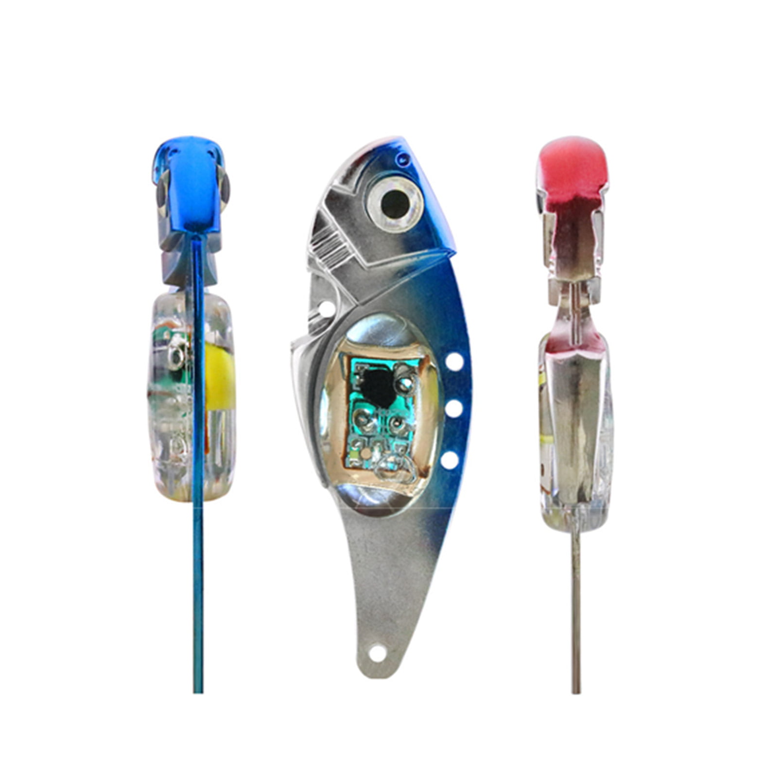 LED Fishing Lures Kit Deep Drop Fishing Lights LED Fishing Spoons Underwater  Flasher Diamond Lights Trolling Lures 