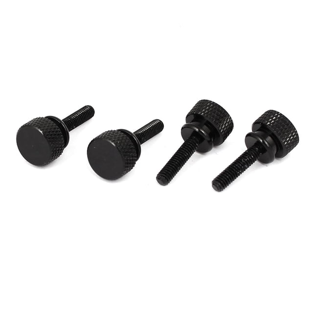 Unique Bargains Computer PC Case Shoulder Type Knurled Thumb Screw Black M4x16mm 4pcs