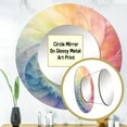 thumbnail image 4 of Designart "Spiraling Rainbow Serenade" Abstract Spirals Multicolor Large Round Mirror - Round Office Mirror Wall Decor - Modern Round Printed Mirror - 23" x 23", 4 of 7