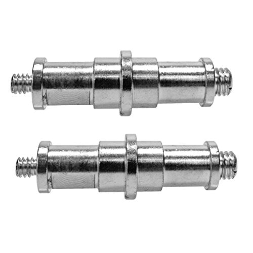 Foto&Tech 2 Pieces 1/4" Male to 3/8" Male Threaded Screw Adapter Spigot Stud Flash Light Stand Connector for Camera Flash Holder/ Studio Light Stand /Ball Head/Wireless Flash Receiver/ Trigger