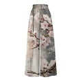 thumbnail image 4 of WTOBBY Women's Casual Flowy High Waisted Wide Leg Pants with Pockets Featuring Floral Print,Beach Trousers Perfect for Beach Activities, Poolside Lounging and Summer Waterfront Fun,White XL, 4 of 4