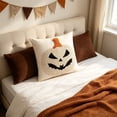 thumbnail image 4 of YAWUBT Halloween Tufted Embroidery Jack-O'-Lantern Throw Pillow, 18x18 Inch Decorative Accent Pillow, Farmhouse Halloween Pumpkin Cushion, Home Decor, 4 of 5